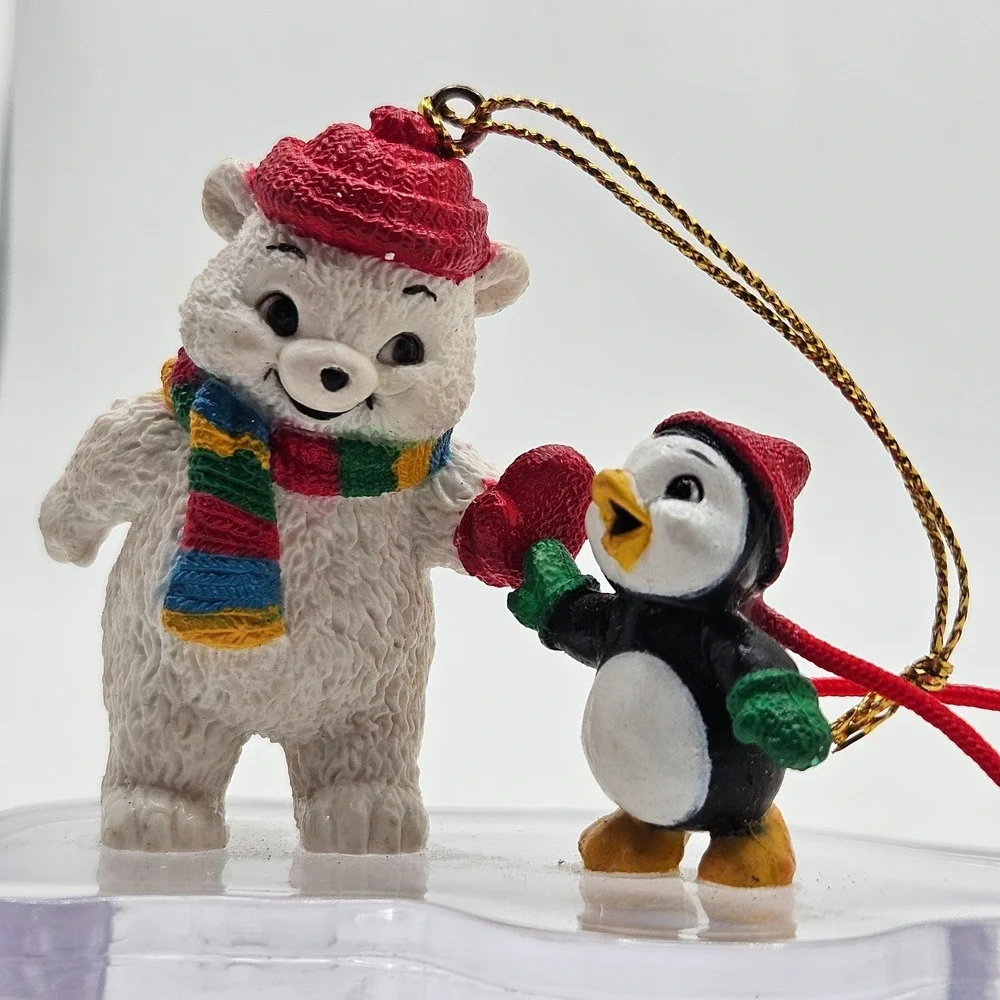 Vintage Current Inc Polar Bear Penguin Christmas Ornament Winter